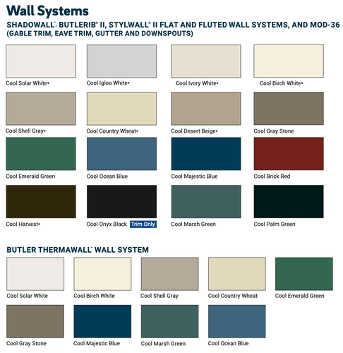 Butler Parts | Butler Building Color Charts & Information